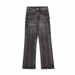 Meeste Vintage Pesu Retro Laiad teksap&uuml;ksid - Trendikas High Street stiil kulumise efektiga 3X Large must