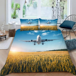3D lennukimustriga voodipesukomplekt, udusuletekk padjap&uuml;&uuml;riga, &uuml;hekohaline kahekohaline voodi, queen-size, king-size, t&auml;issuuruses kodukaunistus kingitus Baby 100x135cm