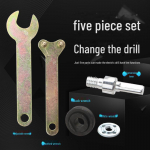 Viieosaline elektridrelli nurklihvijaks muutmise komplekt: L&otilde;ikamis-, poleerimis- ja lihvimistarvikud