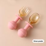 Beebi silikoonist treeninglusika komplekt - l&uuml;hike vars ja toiduotsingu t&ouml;&ouml;riist lastele roosa