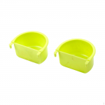2 Pieces Bird Food Feeding Dishes ,Parrot Cage Feeders Easy to Install Feeder Bowls for
