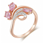 Roosa Kuld H&otilde;bedane V&auml;rv Kahev&auml;rviline S&otilde;rmus Naistele Roosa Tsirkoon Lilleline Disain Kahekordne Elektroplating Luksuslik Ehtegift 7