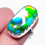 Dicorich Glass Handmade 925 Sterling Silver Jewelry Ring Size 6 p5e16