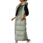 Sulemantel, varrukateta k&uuml;lmakindel &uuml;hev&auml;rviline naiste s&uuml;gistalvine sulejope &otilde;ues kasutamiseks L roheline