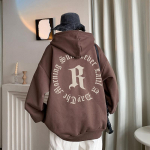 Kevadine ja s&uuml;gisene pullover kampsun Meeste vabaaja trendibr&auml;ndi kirjaga tr&uuml;kitud kapuuts Lahtine mood poiste kapuutsiga jakk M