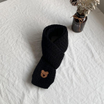 Soe ja paks Korea kootud sall laste kaelale, tuulekindel, &uuml;hev&auml;rviline nahksildiga sall One Size must