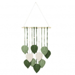 Lehtmakraamvaip Boheemlaste seinariiputusega ehis k&auml;sitsi valmistatud makrameekoorist kodukaunistus