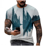 Meeste T-s&auml;rk l&uuml;hikeste varrukatega tr&uuml;kitud suvine &uuml;markaelus Top Trend vabaaja dressipluus XXL