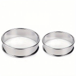 2 tk/komplekt Roostevabast terasest topeltvaltsitud k&uuml;psetusring tordir&otilde;ngas puuviljapiruka koogi k&uuml;psisevormid k&ouml;&ouml;ki biskviit saiakesed Small+Large