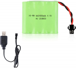 Laetav Ni-MH aku 4,8V 2400mAh RC autodele | Sisaldab USB-laadimiskaablit | Pikk t&ouml;&ouml;aeg, Kiirlaadimine | Sobib mudels&otilde;idukitele, Roheline roheline