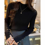 YYFS naiste mood vabaaja s&uuml;gistalv &uuml;hev&auml;rviline print pikkade varrukatega poolkaelusega topid Naiste riided Villased kudumid kampsunid Size: One Size beež