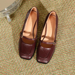 Paksu kontsaga Mary Jane kingad Retro ruudukujulise ninaga naiste kingad Temperamentsed &uuml;ksikud kingad Prantsuse elegantsed t&ouml;&ouml;le s&otilde;itmise kingad Madala s&auml;&auml;rega k&otilde;rged kontsad 39 burgundiapunane
