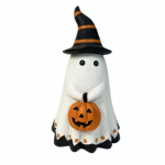 Halloweeni kummituse kuju V&auml;ike valge kummitus k&otilde;rvitsaga figuur Armas kummitus Vaik Lauakaunistus Sise- ja v&auml;listingimustesse Halloweeni dekoratsioon 1pc