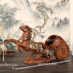 Luksuslik hobusekujuline veinikarahvin, elegantne vaik viinamarjadisainiga kodubaari, elutoa ja uue kodu sisustamiseks 350 Wood Grain Horse Wine Rack