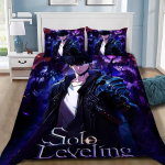 Anime Solo Leveling Tekikott Padjap&uuml;&uuml;r Voodipesukomplekt T&auml;iskasvanud Poiss T&uuml;druk Magamistoa Kaunistus Laste Kingitus &Uuml;he- v&otilde;i Kahekohaline Suur Suurus AU Double(180x210cm)