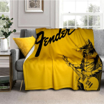 29 stiilis uus Fender Retro kitarrimuusika logo tekk, pehme visketekk kodu magamistoa voodi diivani reisimise pikniku katteks 30x40in yellow