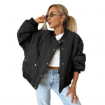 Naiste s&uuml;gistalvine mantel, n&ouml;&ouml;biga suletav pikad varrukad taskutega. Avara &uuml;mara kaelusega igap&auml;evane jope &Uuml;hev&auml;rvilised &uuml;ler&otilde;ivad koolireisiks XXL must