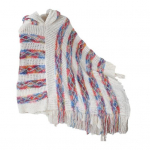 Naiste Pullover Kampsun Kapuutsiga Batwing Poole varrukaga Tutt Knitting Cape V&auml;rviline Triibuline As&uuml;mmeetriline Hem Wrap Pont&scaron;o mantel