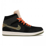 Air Jordan 1 Mid SE Craft antratsiit hele oliiv meeste tossud, must taevas-J-hele-oliiv FD6817-003 44.5