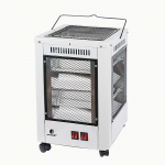 Heliisolatsiooniga liigutatav viiepoolne kvartstoru elektriline kaminak&uuml;tt Medium Grill Five-Sided valge