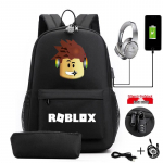 Robloxi m&auml;ngu meeste seljakott USB laadimisega, suure mahutavusega s&uuml;learvutikott One Size