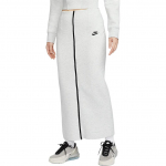 Nike Sportswear Tech Fleece FW24 Minimalistlik Mugav Mitmek&uuml;lgne Kitsa L&otilde;ikega Vabaaja Pikk Seelik Naiste seelikud Helehall V&auml;rviplokk Must HJ0919013 M