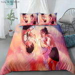 phechion Anime Sinu nimi 3D-tr&uuml;kiga voodipesukomplekt tekikotid padjap&uuml;&uuml;rid One Piece tekk voodipesukomplektid voodiriided voodi K214 EU single(135x200cm)