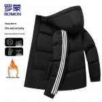 ROMON Men's Thickened Hooded Padded Winter Jacket 4XL