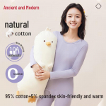 GUJIN Women's Pure Cotton Round Neck Thermal Underwear Set XL (110-125 lbs)