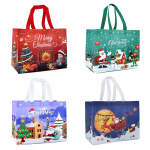 4 tk. K&auml;epidemega j&otilde;ulukinkekott J&otilde;uluvana lausriidest kandekott J&otilde;uluvana lumememme kommide kott Navidad 2025. aasta uusaasta peokaunistus 32x25x17cm