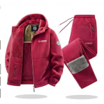 S&uuml;gis Talv Spordir&otilde;ivaste Komplekt Meeste Retro Treening Paks Fliisjakk + P&uuml;ksid Kaheosaline Komplekt Vabaaja Suusajooksu Jooksu Spordidress 3XL