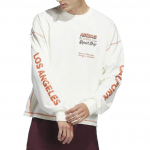 Adidas Originals Los Angeles FW25 Wilshire Pullover Kirjaga &Uuml;mmarguse Kaelusega Pikkade Varrukatega T-s&auml;rk Unisex Topid JX6142 M
