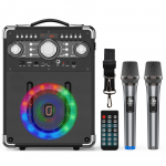 Karaoke masin 3 juhtmevaba mikrofoniga, Bluetooth karaoke k&otilde;lar 3 mikrofoniga t&auml;iskasvanutele/lastele, kaasaskantav helis&uuml;steem