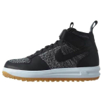 Nike Lunar Force 1 Flyknit T&ouml;&ouml;saapad Must Valge Meeste Tossud Valge-Hundi-Hall 855984-001 42