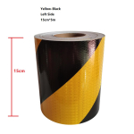 5cm/10cm/15cm/20cm*5m Helkurteip Kollane-Must Vasakule v&otilde;i Paremale Kaldu Veekindel Ohutushoiatus Isekleepuv Helkurkleebis black