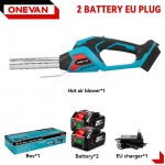 ONEVAN 800℃ Elektriline kuumap&uuml;stool 4000W S&uuml;&uuml;taja 3IN1 Kuuma&otilde;hup&uuml;stol Puhur K&auml;eshoitav Multifunktsionaalne Kodut&ouml;&ouml;riist Makita 18V Aku Pin-ile 2Battery 1EU Charger