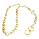 Collier - Folli Follie - 1N6T176Y - Acier inoxydable - 35 cm - Couleur dor&eacute; kuld