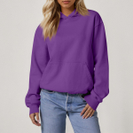 Naiste avarad pikkade varrukatega kampsunid Pluus Causal Fashion &Uuml;hev&auml;rvilised Pullover Kapuutsiga dressipluusid Taskuga top XXL lilla