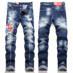 Vabaaja teksad, reljeefsed, pesutud, kulutatud, elastsed, slim-fit, l&uuml;hendatud, meeste teksad D4011 30 tumesinine v&auml;rv