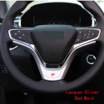 My good car Car Chrome Steering Wheel Panel Cover Trim Sticker for Chevrolet Equinox 2017- Matt silver blue T