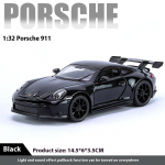 1:32 911 GT3 RS Sulamist Sportauto Mudel Valatud Metallist V&otilde;idus&otilde;iduauto S&otilde;idukite Mudel K&otilde;rge Simulatsioon Heli Valgus Laste M&auml;nguasi Kingitus Poiss must