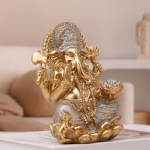 Lord Ganesha Kuju Skulptuur Istuv Buddha Kaunistus Hindu Elevant Jumal Vaik K&auml;sit&ouml;&ouml; Auto jaoks