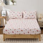 3-osaline kirsiga v&auml;ike punane lill koos voodipesuga Kawaii voodipesu kollektsioon 100% pol&uuml;esterkangast 1 pinguldatud lina 2 padjap&uuml;&uuml;ri Sobib t&auml;iskasvanutele ja lastele 99x190CM 3PC
