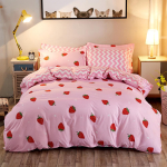 Laste tekikott Voodipesukomplekt Twin Full Suurus 135x200 P&otilde;hjamaade Poisi Tekikate Kahekohaline &Uuml;hekohaline Roosa Maasikas Voodipesu 200x200 AU Single(140*210cm)3pcs beige