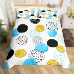 V&auml;rvilised t&auml;pid Kuningas Tekikott Ringide Prindiga Voodipesukomplekt Mikrokiud Akvarellit&auml;pid Tekikoti Kate Teismelistele T&uuml;drukutele Naistele EU Single(135*200cm)3pcs