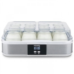 Yaourti&egrave;re HKOENIG - ELY120 - Capacit&eacute; 12 pots en verre de 160ml + 1 pot &agrave; fromage blanc (1,2L) - Programmable jusqu'&agrave; 15h - 15W