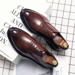 Meeste elegantsed kingad Trendikad peokleitkingad Oxfordi kingad meestele Sotsiaalsed vabaaja &auml;rikingad Mehed Kontoriformaalne Pulmad Nahast kingad Mees 40 pruun