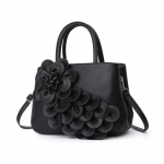Naiste 3D Lilledega PU Nahast K&auml;ekott, Suure Mahutavusega T&ouml;&ouml;les&otilde;itja &Otilde;lakott, Disainerist Inspireeritud Klassikaline Crossbody Satchel must