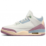 Jordan Air Jordan 3 Slip Resistant Abrasion Resistant Mid top Vintage Basketball Shoes Men's Gray Blue IF4396-100 44.5