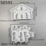 S&uuml;ndimiskomplekt DIY silikoonvorm j&otilde;ulukaunistuseks, tsementkrohvist silikoonvormid epoks&uuml;vaigu jaoks